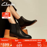Clarks 其乐 Taylor Shine泰勒丝因系列 女士短筒切尔西靴 261119654 黑色 35.5