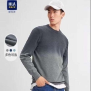 京东百亿补贴：HLA 海澜之家 渐变长袖圆领毛衣 中灰渐变32 180/96A(XL)推荐76-82kg