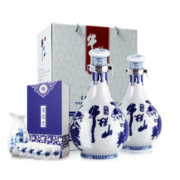 牛栏山 二锅头青花瓷 清香型白酒 52度 500ml*2瓶 年货礼盒装 过年送礼