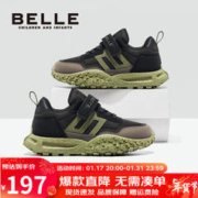 BeLLE 百丽 新款儿童鞋男童缓震跑步鞋防滑耐磨学生休闲鞋 BL3317绿色（四季款） 26码-鞋内长16.7cm/脚长16.2cm
