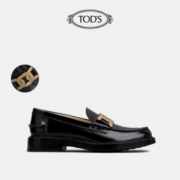 TOD'S【礼物】官方女士KATE皮革乐福鞋复古小皮鞋休闲百搭单鞋女鞋 黑色（偏大半码） 36