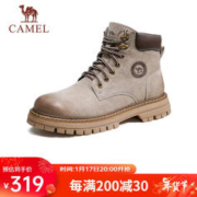 CAMEL 骆驼 男士马丁靴户外情侣高帮大黄靴 GE122W7757T