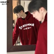 GSLONG 港士龙 美式复古加绒小众连帽卫衣男秋季oversize潮牌休闲大码外套