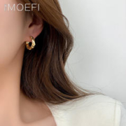 MOEFI 茉妃 欧美小众设计金属肌理质感耳环小耳圈简约百搭通勤ins感耳饰