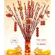 花点时间（Reflower）红色银柳年宵花卉真花装饰品摆件