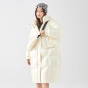 雪中飞 女式连帽长款羽绒服精致经典防风保暖加厚高品质羽绒服女