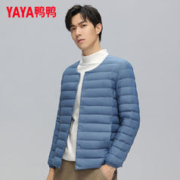 YAYA 鸭鸭羽绒服 鸭鸭2023年新款轻薄无领羽绒服男圆领V领时尚保暖隐形休闲百搭潮