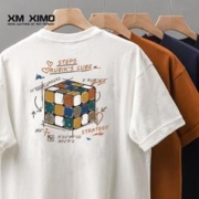 希陌 重磅白色短袖t恤男2023年新款潮牌纯棉正肩体恤打底衫情侣上衣服