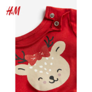 H&M HM童装女婴宝宝裙子2023冬季新品圣诞礼服钟型裙摆连衣裙1081638