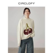 circlofy 瑟夕 节日氛围感羊毛针织衫2023秋冬新款超好看樱桃毛衣
