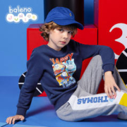 Baleno Junior 班尼路童装秋冬男女童印花圆领长袖卫衣儿童百搭休闲卡通中大童 75-B82 复古蓝（男童） 110cm