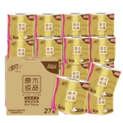 plus会员：清风 卷纸 原木金装140克27卷 4层加厚 *3件