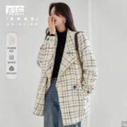 20点开始：DUIBAI 对白 女士短款花呢大衣 CDN002