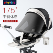 普洛可（PLAYKIDS）遛娃神器X6-4/5可坐可躺睡婴儿宝宝儿童折叠高景观溜娃手推车 X6-4 奥利奥