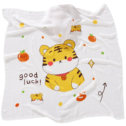 Kissbaby Miracle婴儿盖毯夏季薄款毛毯双层纱布新生宝宝儿童夏凉空调被 小熊+小狮子