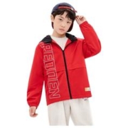 361° 儿童新年梭织加厚防风外套 优红 130cm