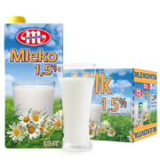 PLUS会员：Mlekovita妙可 田园系列 低脂纯牛奶 1L*12盒整箱装*2件