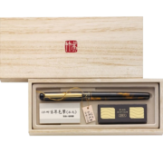 吴竹(KURETAKE)进口 万年毛笔 天然狼毫  DW141-50套装 金调