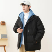 JEANSWEST 真维斯 外套棉衣男士秋冬运动服冬季舒适保暖棉袄假两连帽休闲棉服面包服