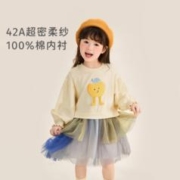 杰里贝比 女童春季裙子宝宝卫衣裙小童春装纱裙春秋公主裙潮儿童长袖连衣裙