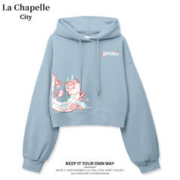 La Chapelle City  拉夏贝尔 女士连帽短款卫衣