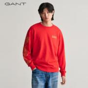 GANT 甘特 龙年系列红品|甘特2024新年款圆领纯色长袖卫衣|2006078 646红色 S