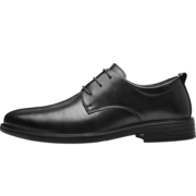 海澜之家HLA皮鞋男士系带商务正装西装上班鞋子男HAAPXM3AA90183 黑色39