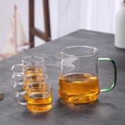 古璃 自动泡茶器玻璃茶具 加厚圆润明珠月牙杯+4只透小杯