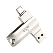 爱国者（aigo）128GB Type-C USB3.2 手机U盘 U351高速读写款 银色 双接口手机电脑用 读速高达150MB/S