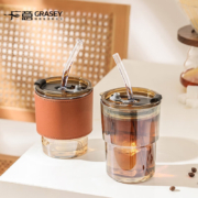 PLUS会员：广意 玻璃杯 水杯手持咖啡杯 GY7990