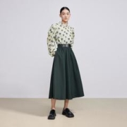 LILY商务时尚 半身裙女23秋新款气质通勤高腰显瘦A字半身裙伞裙