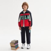 FILA 斐乐 男中大童（130-170）儿童外套男童保暖立领宽松梭织外套
