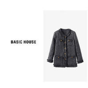 BASICHOUSE 百家好 Basic House/百家好白鸭绒羊毛羽绒服女秋冬小香风时尚百搭外套