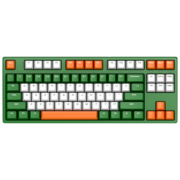 ikbc键盘机械键盘无线粉色游戏樱桃键盘红黑茶青轴87键盘全键无冲突背光 F410 白色 有线 红轴
