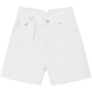 蕉下（beneunder）牛仔短裤夏季运动休闲宽松显瘦阔腿短裤女士裤子 缪斯白 M