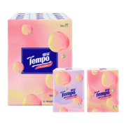 得宝Tempo 手帕纸 4层7片36包 蜜桃香味印花