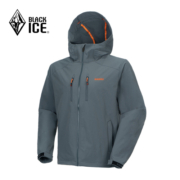 黑冰（BLACKICE）户外男款防风防泼四面弹力连帽软壳上衣 灰色 S