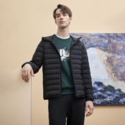FILA 斐乐 时尚百搭男子连帽基础羽绒服 莫奈联名