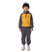 大嘴猴（paul frank）童装儿童卫衣加绒套装男童立领2023秋冬新款中大童保暖两件套 黄色 140