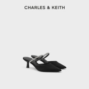 CHARLES & KEITH CHARLES&KEITH24春新款CK1-60920353亮钻一字带尖头高跟穆勒拖鞋