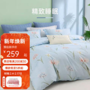 MENDALE 梦洁家纺 床上四件套纯棉床单被套被罩全棉床品 风之絮 1.8/2m床(被套248*248cm)