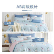 MENDALE 梦洁家纺 床上四件套纯棉床单被套被罩全棉床品 花屿 1.5m床(被套200*230cm)