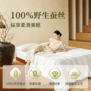 网易严选100%野生蚕丝被雪蚕四季被芯被子春秋被A类子母提花空调被宿舍 【A类升级野蚕提花款】子母被 200*230cm（适合1.5m床）