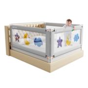 M-CASTLE床围栏婴儿童床上挡板宝宝床边防摔床护栏三面拼接防夹防掉床围挡 灰色小夜空2.0米/一面装