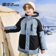 雪中飞 儿童羽绒服男童中大童装撞色拼接加厚连帽工装