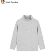 PLUS会员：Hush Puppies 暇步士 儿童打底衫 花灰 130cm