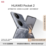 18:08分：HUAWEI 华为 Pocket 2 超平整超可靠 全焦段XMAGE四摄  折叠屏鸿蒙手机 12GB+256GB 大溪地灰