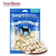 SmartBones 宠物零食狗狗磨牙棒骨头耐咬幼犬成犬除口臭洁齿咬胶洁齿骨洁齿棒 薄荷味 迷你-16支装