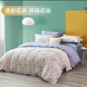 家装季：MENDALE 梦洁家纺 全棉印花套件 梦幻花间 1.8米床(被套220*240cm)
