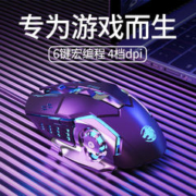 EWEADN 前行者 有线鼠标电竞游戏静音机械宏编程电脑办公笔记本吃鸡cf专用